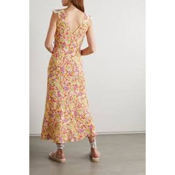 Anthropologie RIXO Storm Floral Midi Dress FEMININE ROMANTIC Size Medium M - Picture 2 of 11